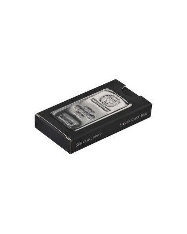 Silver bar Ag999.9 Germania Mint - 500g cast bar EXP