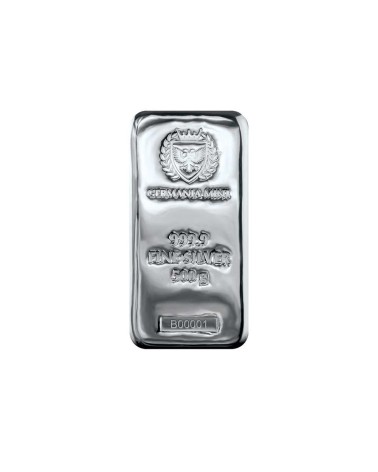 Silver bar Ag999.9 Germania Mint - 500g cast bar EXP