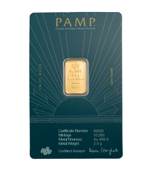 Gold bar Au999.9 - PAMP Lady of Liberty 2,5g