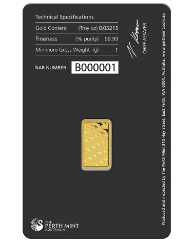 Gold bar Au999.9 The Perth Mint - Kangaroo 1g
