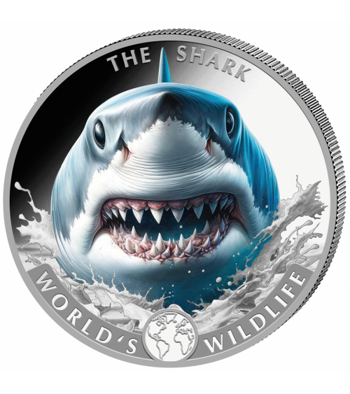 Congo 2026 - Shark World´s Wildlife Ag999.9 1oz BU coloured