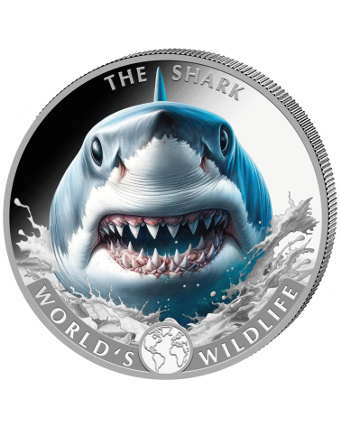 Congo 2026 - Shark World´s Wildlife Ag999.9 1oz BU coloured