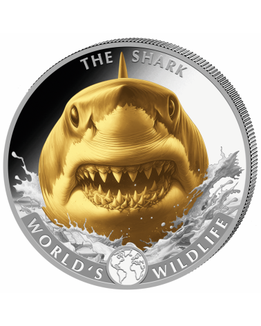 Congo 2026 - Shark World´s Wildlife Ag999.9 1oz BU gilded