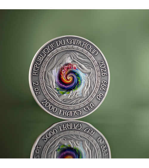 Cameroon 2026 - Flower Fairy Nature Spirits Ag999 2oz Antique finish