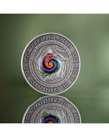 Cameroon 2026 - Flower Fairy Nature Spirits Ag999 2oz Antique finish