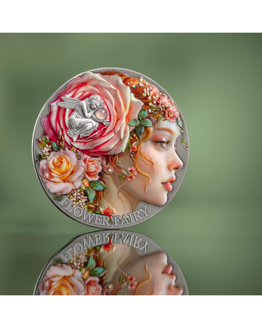 Cameroon 2026 - Flower Fairy Nature Spirits Ag999 2oz Antique finish