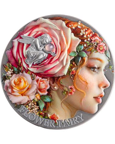 Cameroon 2026 - Flower Fairy Nature Spirits Ag999 2oz Antique finish
