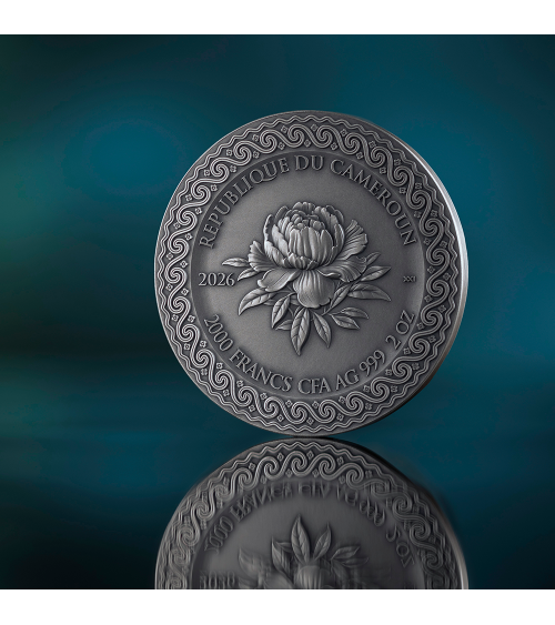 Cameroon 2026 - Pegasus and the muse Ag999 2oz Antique finish