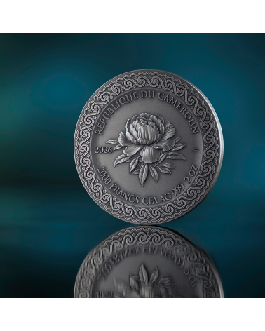 Cameroon 2026 - Pegasus and the muse Ag999 2oz Antique finish