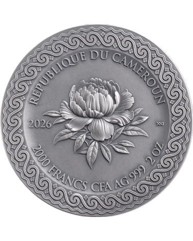 Cameroon 2026 - Pegasus and the muse Ag999 2oz Antique finish