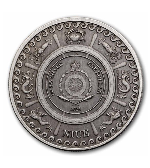 Niue 2026 - The Kraken Ag999 1oz Antique