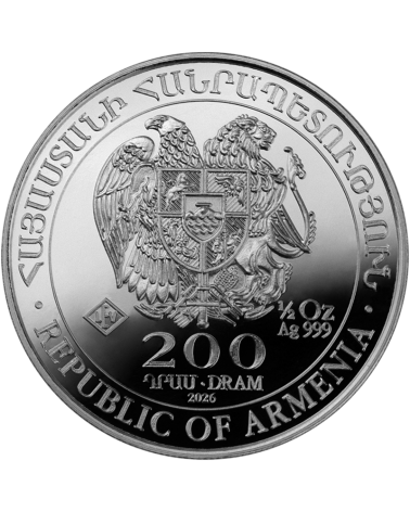 Armenia 2026 - Noah's Ark Ag999 1/2 oz BU