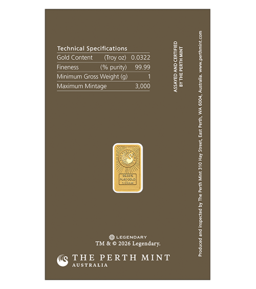 Gold bar Au999.9 - The Perth Mint 2026 Legendary - Dune 1g Colored Minted Bar