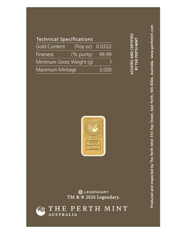 Gold bar Au999.9 - The Perth Mint 2026 Legendary - Dune 1g Colored Minted Bar