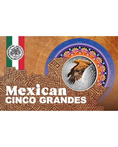 Cameroon 2026 - Mexican Cinco Grandes Golden Eagle Ag999 1/4 oz Coin in Card
