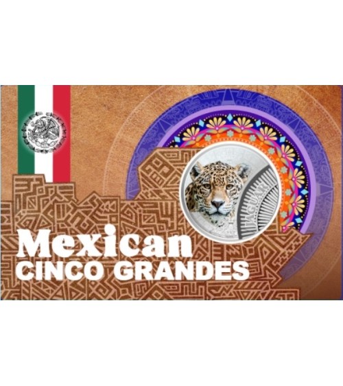 Cameroon 2026-Mexican Cinco Grandes Jaguar Ag999 1/4 oz Coin in Card