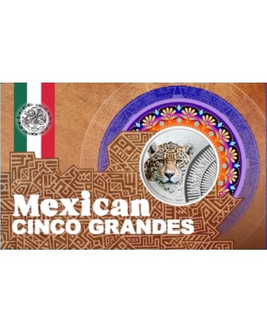 Cameroon 2026-Mexican Cinco Grandes Jaguar Ag999 1/4 oz Coin in Card