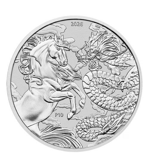 Australia 2026 - Chinese Myths and Legends - Dragon and Horse Ag999.9 1 oz BU