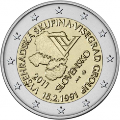 Slovakia 2 Euro 2011 - 20th anniversary of the formation of the Visegrad Group - COIN ROLL