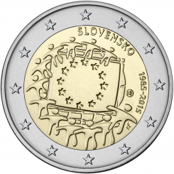 Slovakia 2 Euro 2015 - The 30th anniversary of the EU flag - COIN ROLL