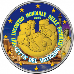 Vatican City 2 Euro 2015 - World Meeting Of Families 2015 USA Motive coloured