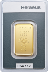 Gold bar Au999,9 Heraeus - 20g