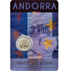 Andorra 2 Euro 2015 - 25th anniversary of the Signature of the Customs Agreement with the European Union coincard