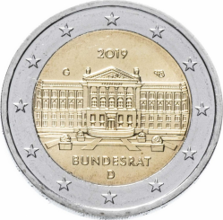 Germany 2 Euro 2019 - The 70th anniv. Bundesrat G - COIN ROLL