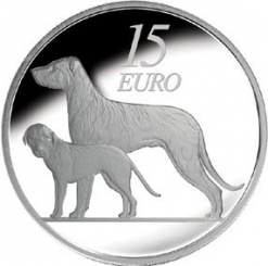 Ireland 15 Euro 2012 - Animals of Irish Coincage Hound Silver proof coin
