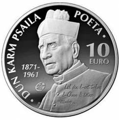 Malta 10 Euro 2013 - Dun Karm Psalia Silver proof coin