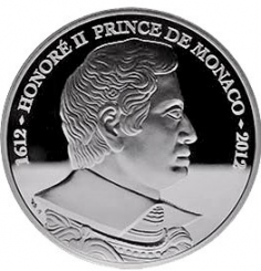 Monaco 10 Euro 2012 - Honore II Prince of the MonacoSilver proof coin