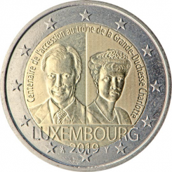 Luxembourg 2 Euro 2019 - 100th aniv. Charlotte - COIN ROLL