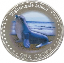 Nightingale Island 1 Crown 2011 - Queen Elizabeth II and Subantarctic fur seal