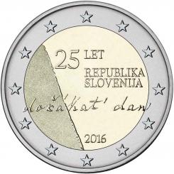 Slovenia 2 Euro 2016 - 25th Anniversary of the Independence of the Republic of Slovenia - COIN ROLL