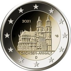 Germany 2 euro 2021 - Saxony Anhalt Cathedral of Magdebur D - COIN ROLL