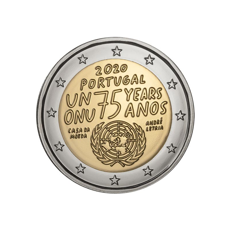 Portugal 2 Euro 2020 75 Years United Nations Coin Roll