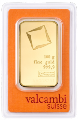 Gold bar Au999.9 Valcambi - 100g
