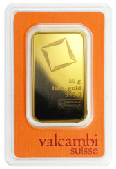 Gold bar Au999.9 Valcambi - 50 g