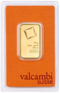 Gold bar Au999.9 Valcambi - 20 g