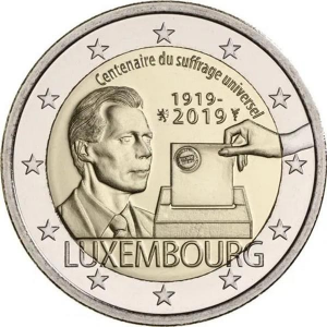 Luxembourg 2 Euro 2019 - Centenary of the Universal Voting Right - COIN ROLL
