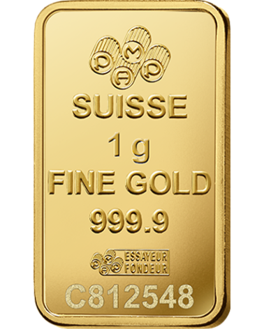 Gold bar Au999.9 PAMP - 1 g
