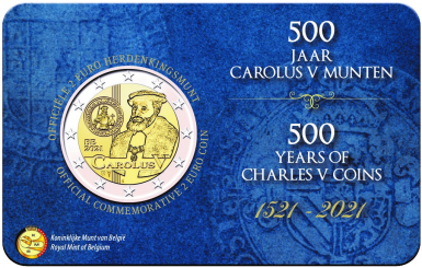 Belgium 2 euro 2021 - 500 Years of Charles V Coins coincard NL