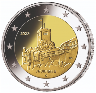 Germany 2 euro 2022 - Thuringia " The Wartburg in Eisenach" - F