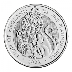 Great Britain 2022 - Lion of England - The Royal Tudor Beasts Pt999.5 1 oz BU