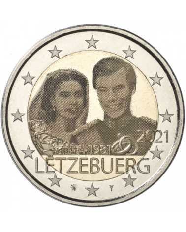 Luxembourg 2 euro 2021 - The 40th anniversary of the marriage of Grand Duke Henri (Photo)