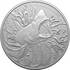 Australia 2022 - Australia's Most Dangerous - Great White Shark Ag999 5oz BU