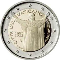 Vatican City 2 euro 2022 - 125th Anniversary of the birth of Pope Paul VI