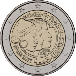 Malta 2 euro 2022 - United Nations Security Council Resolution on Women, Peace and Security - Coin in a box