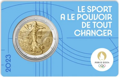 France 2 Euro 2023 - Olympic 2024 coincard BLUE