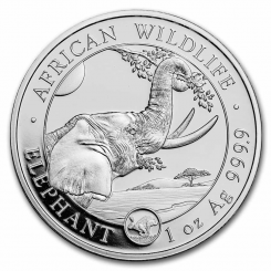 Somalia 2023 -African Wildlife- Elephant Rabbit Privy Ag999.9 1 oz BU